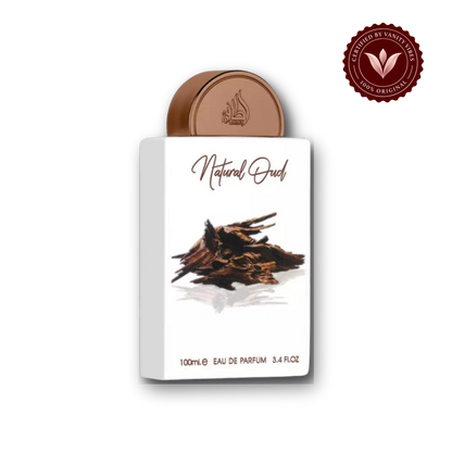 Lattafa Natural Oud Eau de Parfum 100ml - Long Lasting Rich Oud Unisex Fragrance for Men & Women - front view - Vanity Vibes