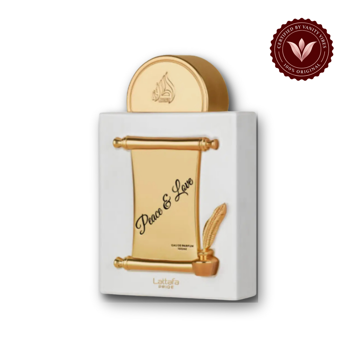 Lattafa Pride Peace & Love Eau de Parfum 100ml - Long Lasting Original Elegant Unisex Fragrance for Men & Women - front view - Vanity Vibes