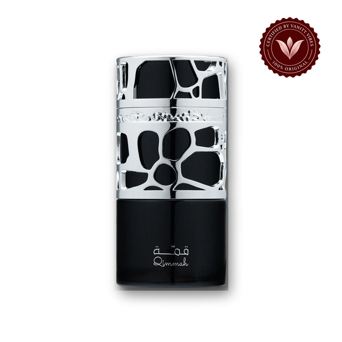 Lattafa Qimmah Eau de Parfum 100ml - Long Lasting Original Bold Woody Masculine Fragrance for Men - front view - Vanity Vibes